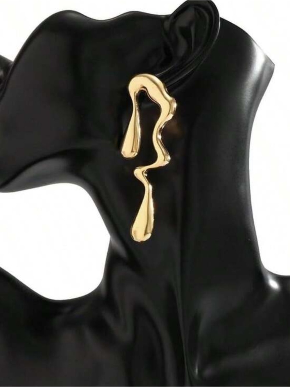 Gold Abstract Drop Earrings
